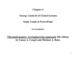 Chapter 4: Energy Analysis of Closed Systems