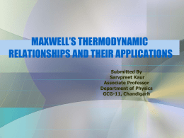Maxwell Relations