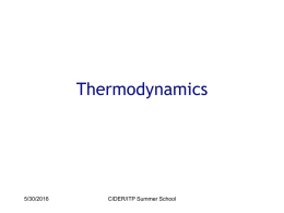 Lecture 3: Thermodynamics