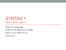 Powerpoint for syntax 1
