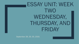 Essay Unit Week 2
