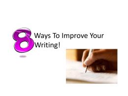8 Tips to improve your writing