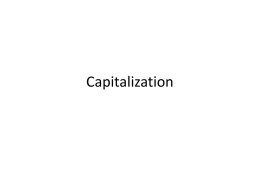 Capitalization - Warren County Schools