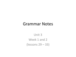 Grammar Notes