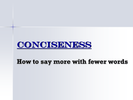 Conciseness