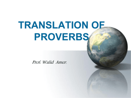 How To Translate Proverbs