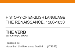 History of English language the renaissance, 1500