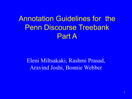 Tutorial for the annotation of the Penn Discourse Treebank