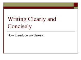 Writing Clearly and Concisely PPT