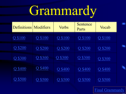 Grammardy Review Game (PowerPoint)