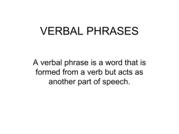 verbal phrases - Montville.net