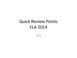 CRCT quick review – Mann