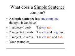 Quiz on Sentences.