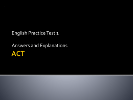 ACT English Practice Test