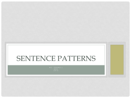 Sentence Patterns - Brookwood High School