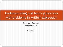 Understanding and helping learners with problems in