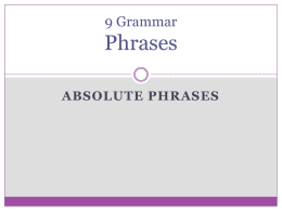 Absolute phrases