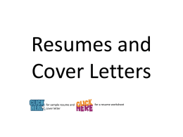 Resumes_and_Cover_Letters - CCBC Faculty Web