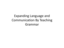 Expanding Language and Communication