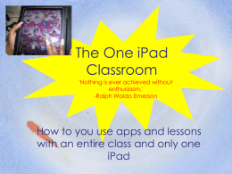 The One iPad Classroom