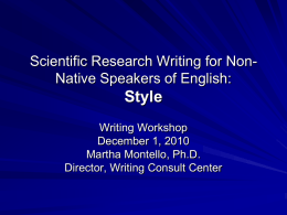 Science Writing for Non-Native Speakers of English