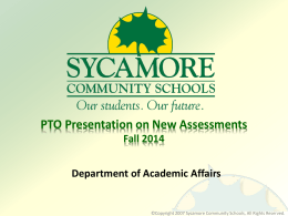 Which Assessment Method? - Sycamore Community Schools