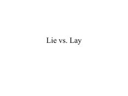 Lie vs. Lay