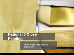 Nat 5 Close Reading PPT