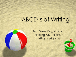 ABCD`s of Timed Writing