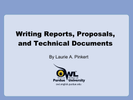 Writing Reports, Proposals & Technical Documents