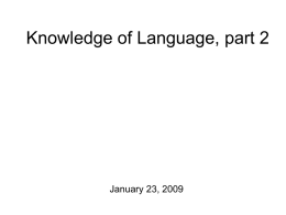 Knowledge of Language, part 2 - The Bases Produced Home Page