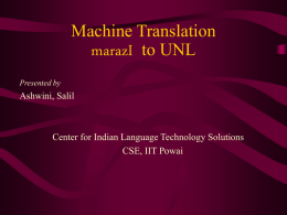 Machine Translation marazI to UNL