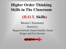 Higher Order Thinking Skills in The Classroom