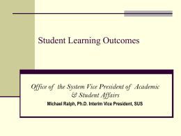 Student Learning Outcomes Assessment