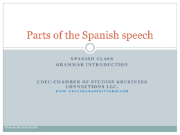 Parts of a speech - CDEC