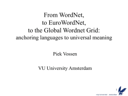 Semantic relations - Prof. Dr. Piek Th.J.M. Vossen