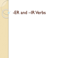 -ER and –IR Verbs - Simon Technology