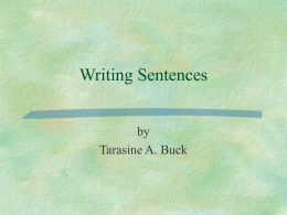 Writing Sentences - Brigham Young University