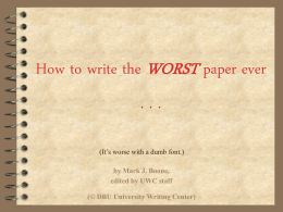 How to write the WORST paper ever