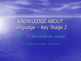 KNOWLEDGE ABOUT Language – Key Stage 2