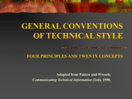 GENERAL CONVENTIONS OF TECHNICAL STYLE