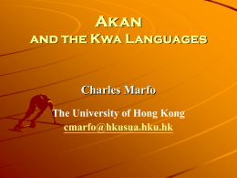 Akan and the Kwa Languages