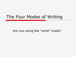 The Four Modes of Writing