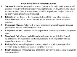 Pronunciation for Presentations