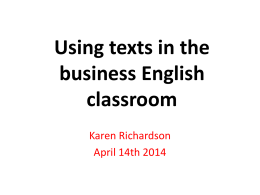 Using texts in the business English classroom
