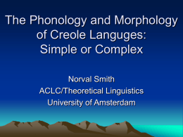 Phonology and Morphology