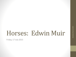 Horses: Edwin Muir - English teaching resources
