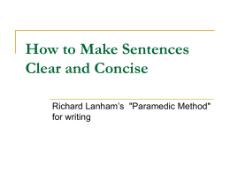 How to Make Sentences Clear and Concise