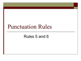 Punctuation Rules - Cathedral Catholic
