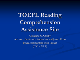 T.O.E.F.L. Reading Comprehension Assistance Site